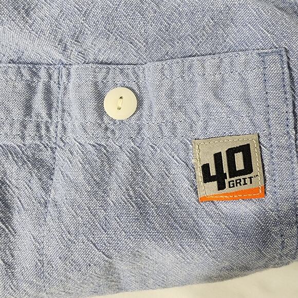 Duluth Trading Co 40 Grit Womens Chambray Shirt Blue Long Sleeve Button Large - Picture 7 of 9